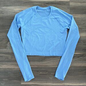 Lululemon - Swiftly Tech Cropped Long Sleeve Tee - Women 8 - Blue